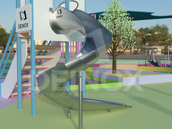 stainless steel slides - steel slides - embankment slides - scoop slides - playground steel slides - spiral steel slides