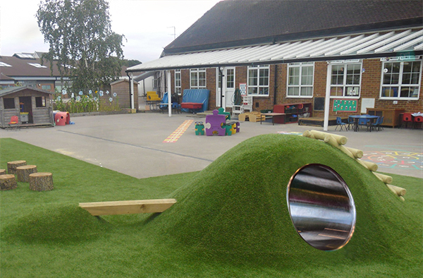 playground tunnels - stainless steel tunnel for playground - steel tunnels for playgrounds - playground tunnel across the hill