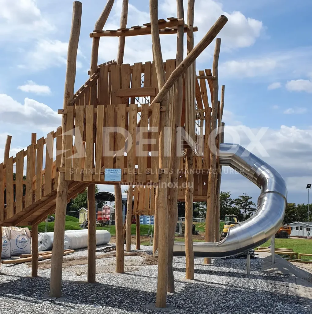 Stainless steel slide for the playground